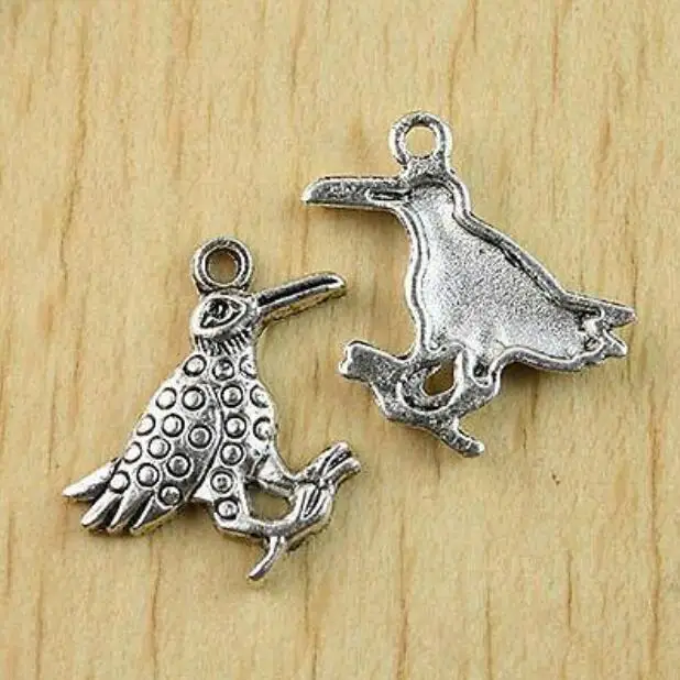 30pcs 24.2x13.9mm Tibetan silver woodpecker charms findings h0875