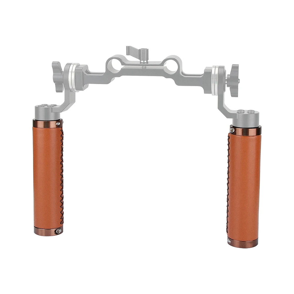 Kimrig Lederen Stuur Handgrepen Handgreep Vervanging Fiets Handgreep Stang Voor Fiets Dslr Kooi Schoudermontage Rig (Een Paar)