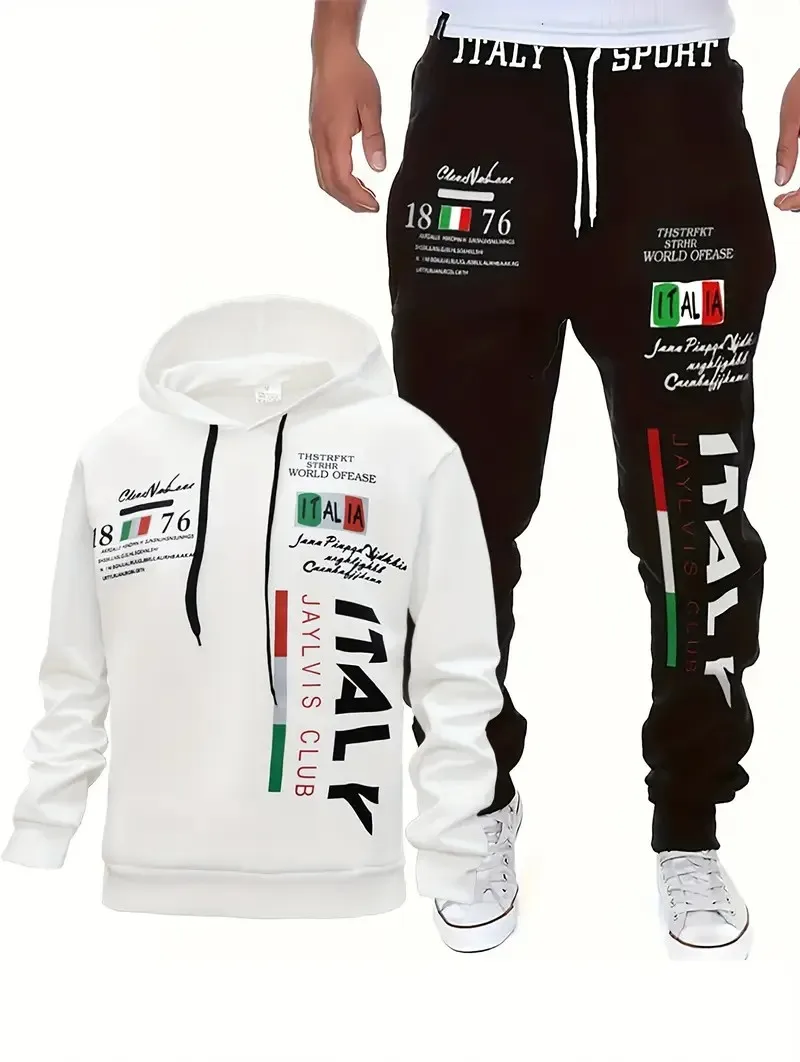 

Новый мужской комплект на весну и осень 2025 года с уличной модой, повседневным комфортом и мягким 3D-принтом с буквенным принтом.