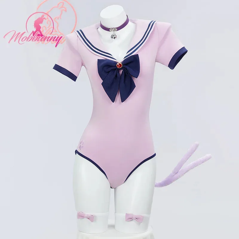 Sky02 Mobbunny PM ملابس النوم المشتقة الأرجواني ارتداءها بحار موحدة مطوي تنورة مجموعة مع عقال المختنق تأثيري Costu88Li