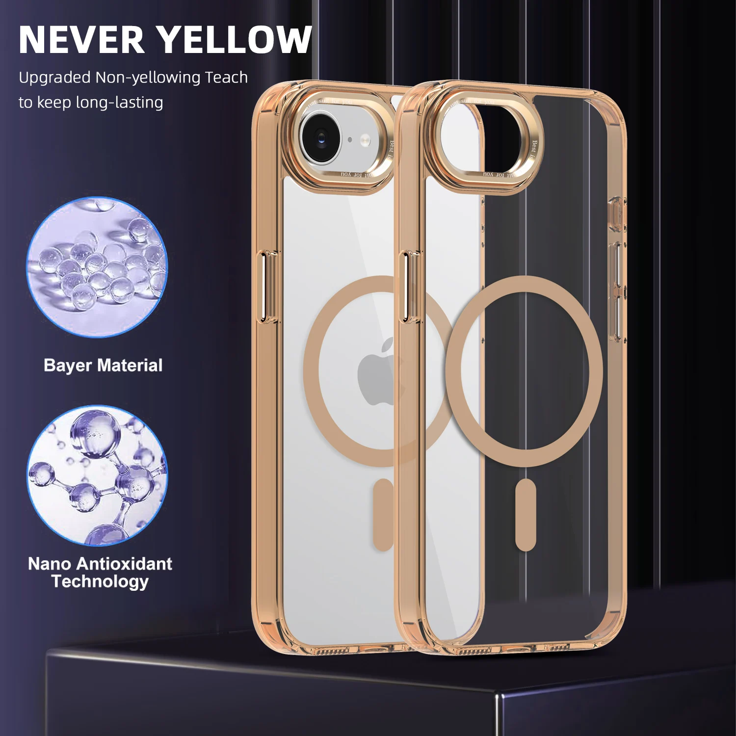 

For Apple iPhone 16 16 Pro 16 Pro MAX 16 Plus 16E Clear Color Magnetic Metal Keys Anti-Drop and Anti-Fingerprint Phone Case