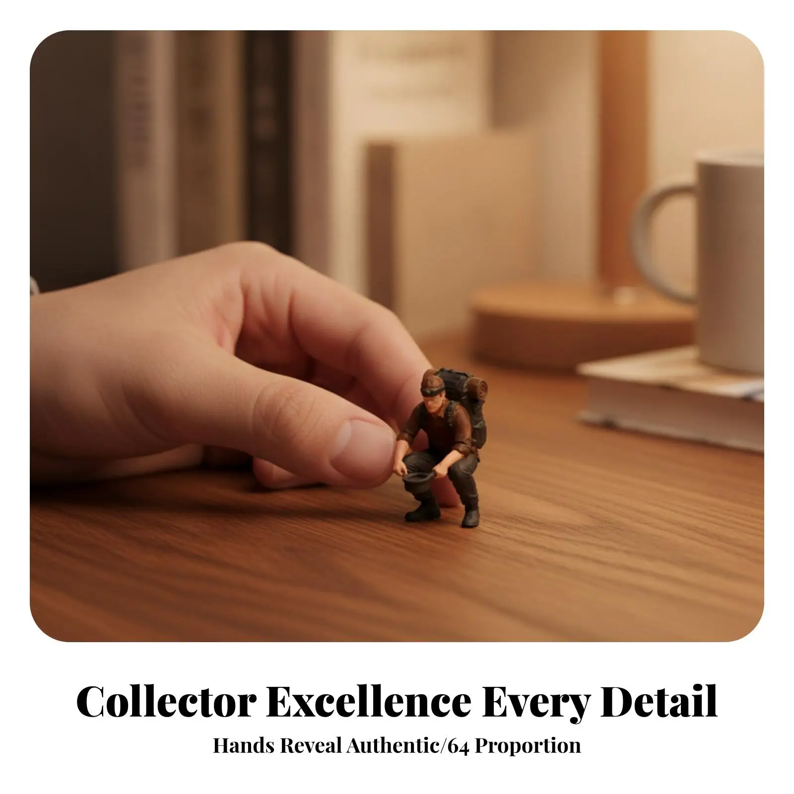 Realistic Outdoor Hiking Figure Resin Backpacker Cooking Pose Miniature for Creative Model Scene Craft