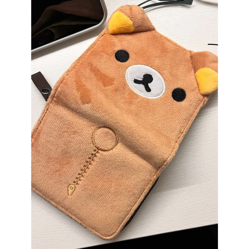 

Rilakkuma Bag Cute Classic Coin Purse Card Short Wallet Japanese Cartoon Plush Storage Bag Birthday Gift