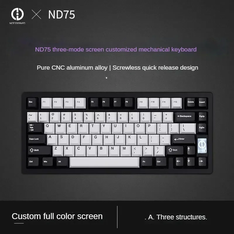 Not Defined ND75 Mechanical Keyboard Aluminum Alloy Wireless 3 Mode Customized RGB Gasket Hot Swap Gaming Keyboard Gift