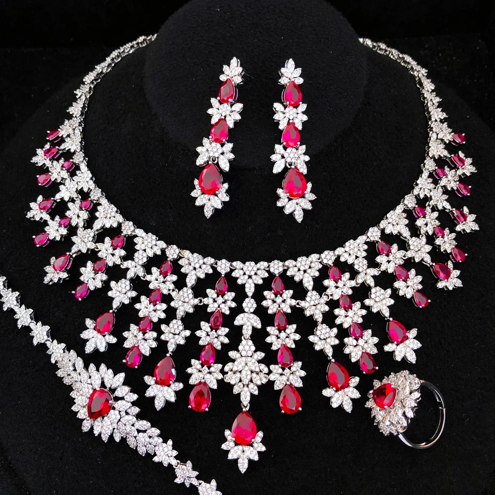 GODKI New Fashion Yellow CZ UAE Dubai Bridal Jewelry Set For Women Wedding Party Nigerian African Necklace Earring Set