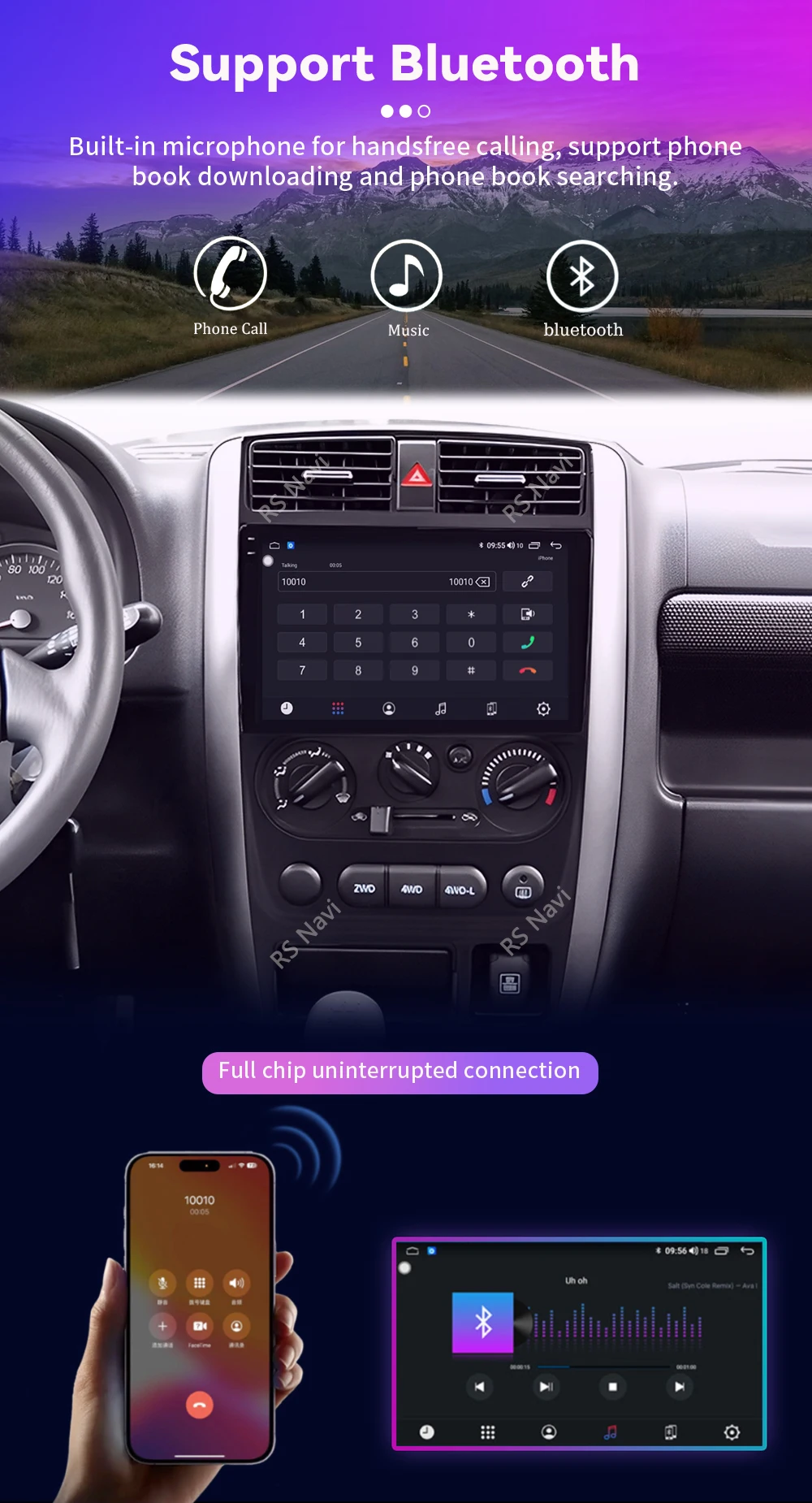 Android 16 Carplay Auto 2K Bildschirm Autoradio Multimedia Player für Suzuki Jimny 3 2005 - 2019 Autoradio GPS Stereo 2din Head Unit – Detail 16