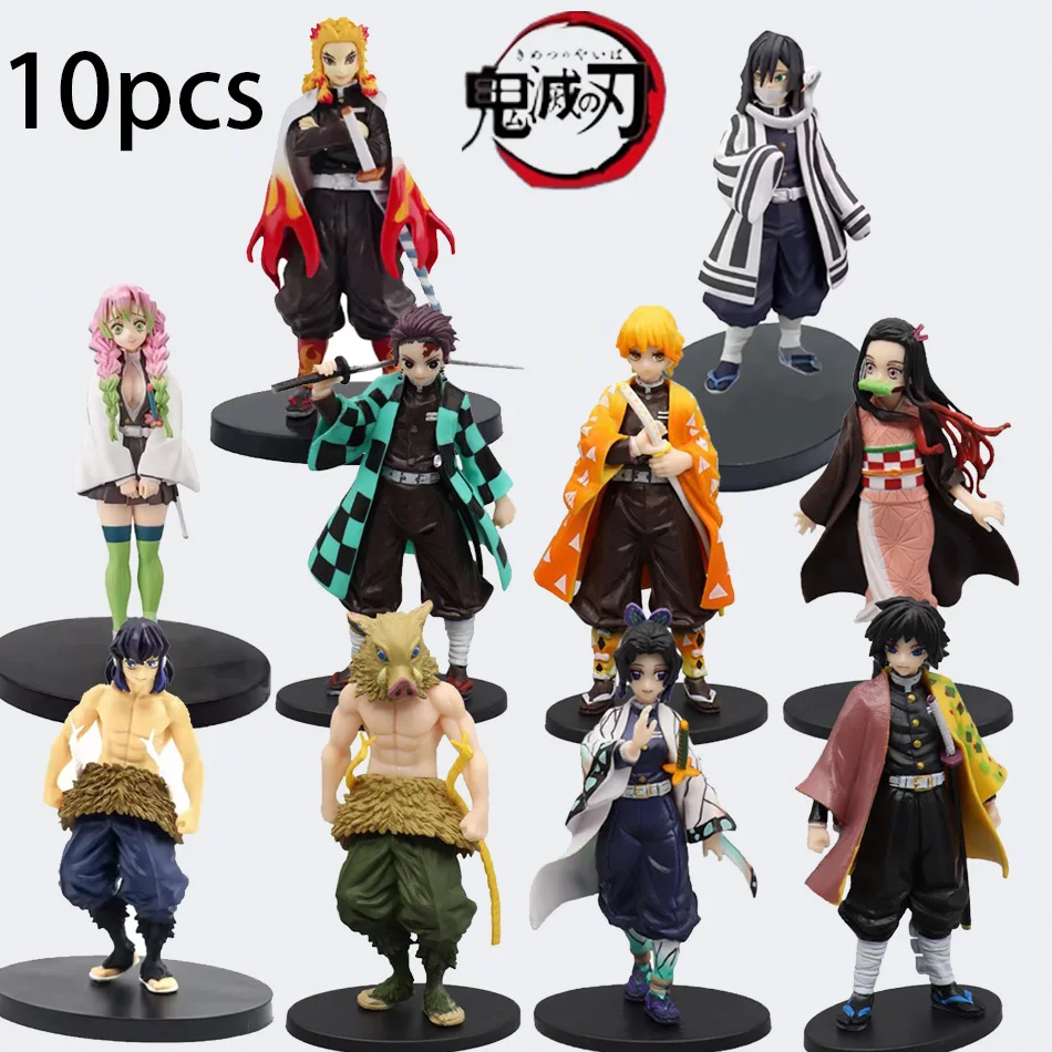 Figurine de dessin animé Demon Slayer Kimetsu no Yaiba, Kamado Tanjirou, Agatsuma Zenitsu Nezuko Warrior, modèle en PVC, jouets
