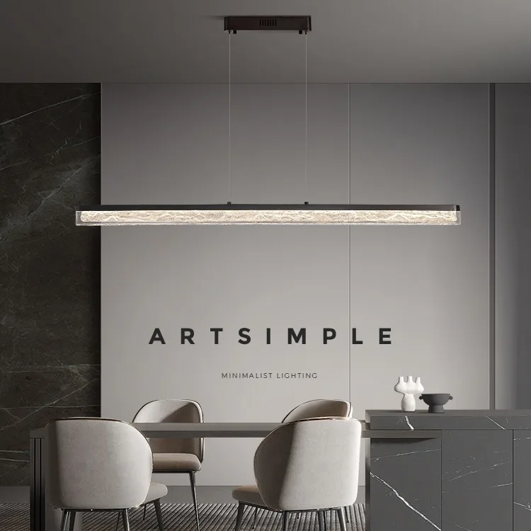 All-copper minimalist restaurant chandelier modern simple dining table bar light Italian high-end