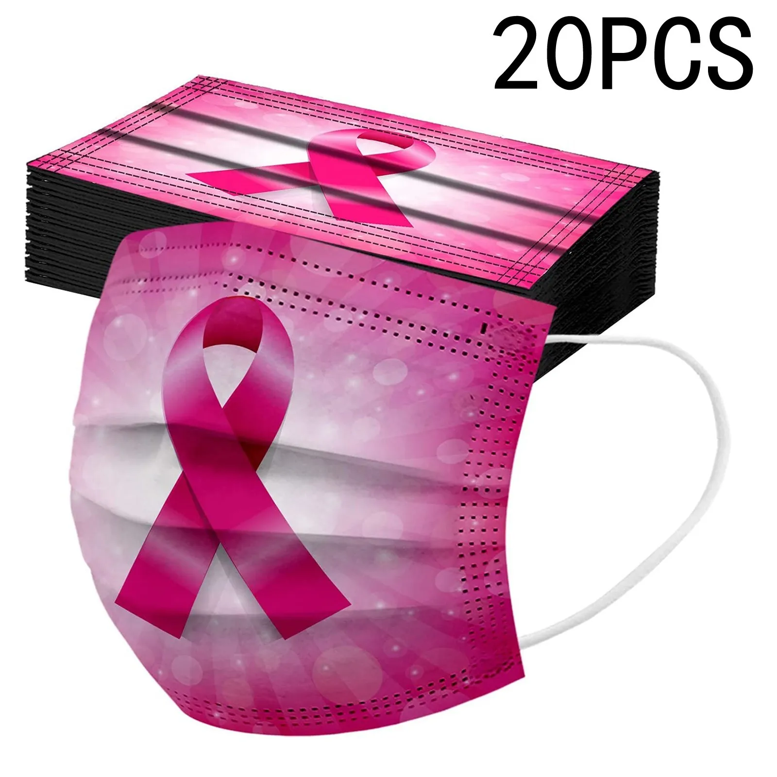 قناع أنيق لسرطان الثدي، موضوع خيري، شريط وردي، قناع واقٍ للبالغين، مناسبة خيالية، مناسبة للدعاية، يمكن التخلص منها #5