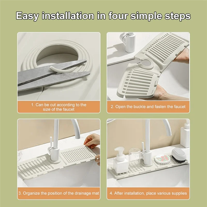 

ABGR-Коврик для смесителя для кухонной раковины, коврик для слива в кухонной раковине, быстросохнущий поддон для раковины, защитный коврик для смесителя для раковины