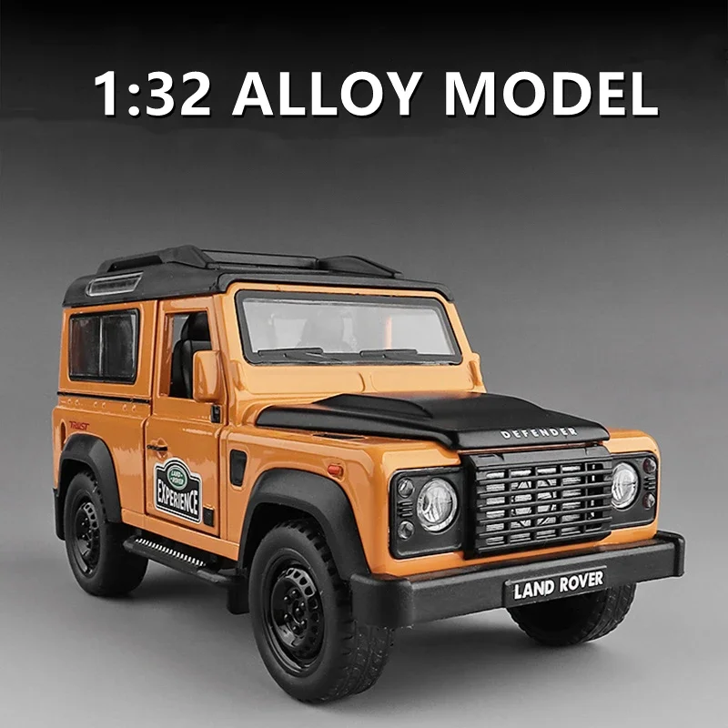 

1:32 Land Rover Defender SUV модель автомобиля из сплава, литой металлический игрушечный внедорожник, модель автомобиля со звуком, Женская коллекция игрушек в подарок