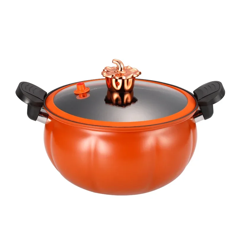 Home Kitchen Pumpkin Shape Micro Pressure Cooker,8 L Non-Stick Multi-Functional Stewing and Boiling Soup Pot