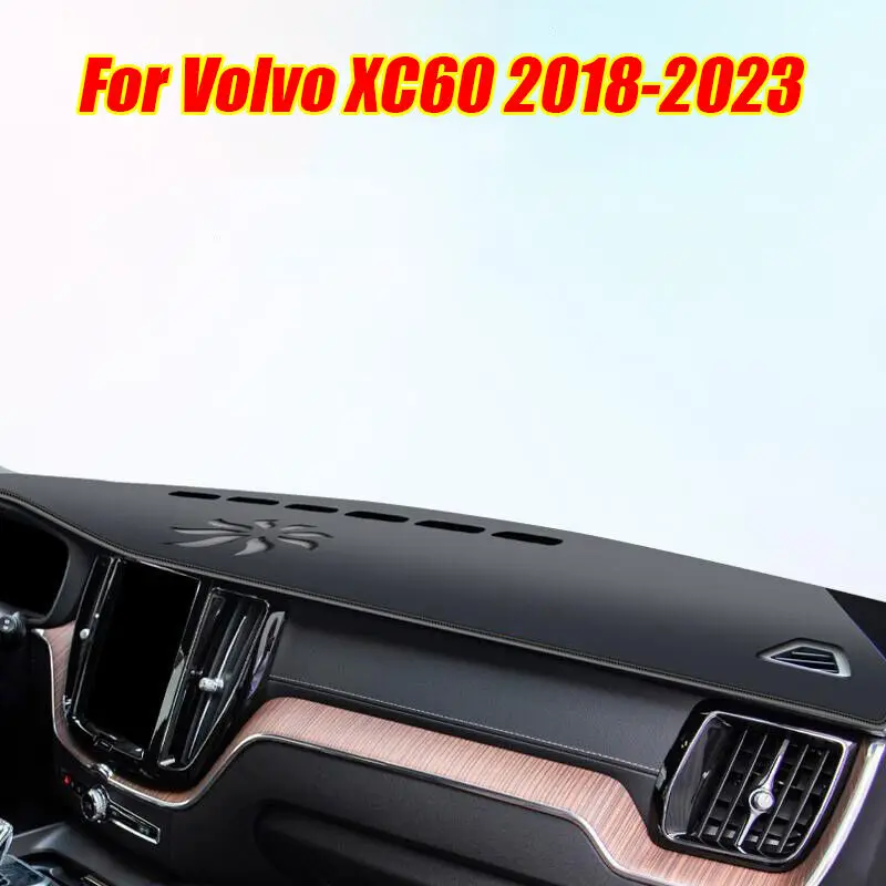 

Черный кожаный чехол для приборной панели, защитный коврик для Volvo XC60 2018-2023