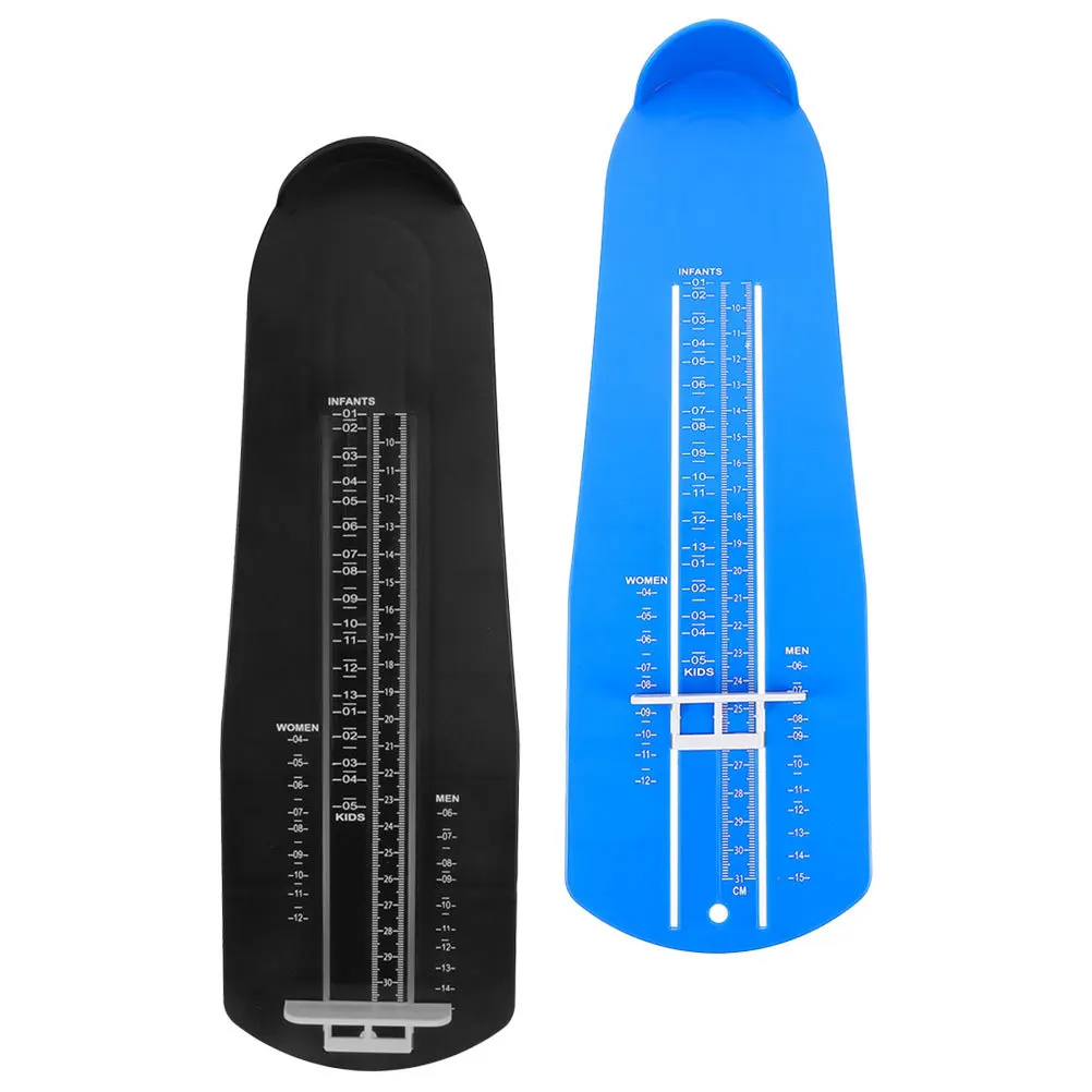 2Pcs Adult Foot Measurer Tool Clear Scale Shoe Sizer Portable Measurement Ruler for Men Women Accurate Size Chart Use