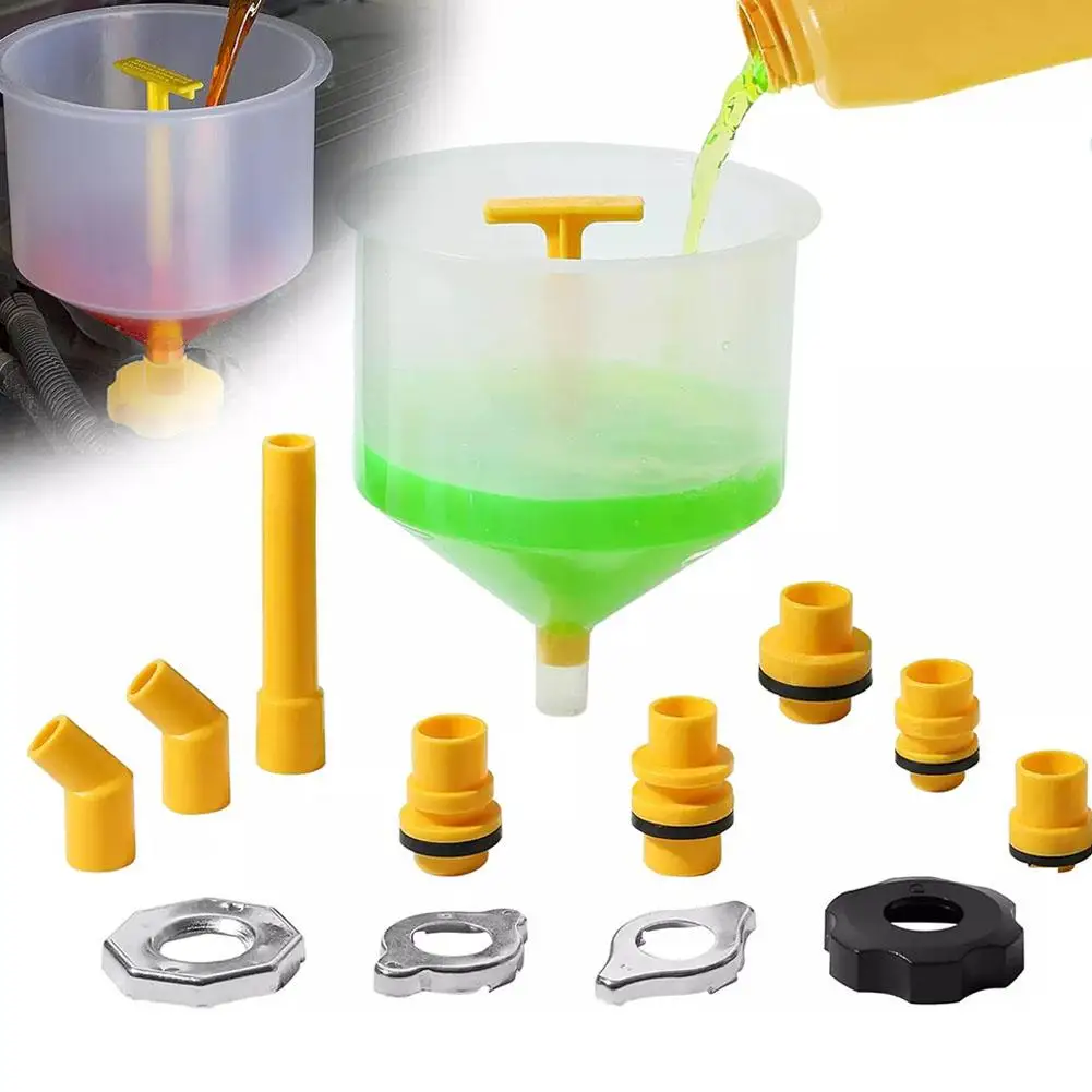 

15Pcs/Set Universal Vehicles Pour Oil Tool Spill Proof Coolant Filling Kit Plastic Filling Funnel Spout Car Accessories