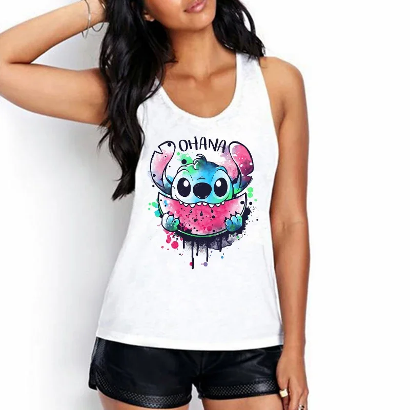 Summer Shirts Tank Top Stitch Disney Cartoon T Shirt Women Manga T-shirt Graphic Vest Tshirt Tees Female Gothic Female