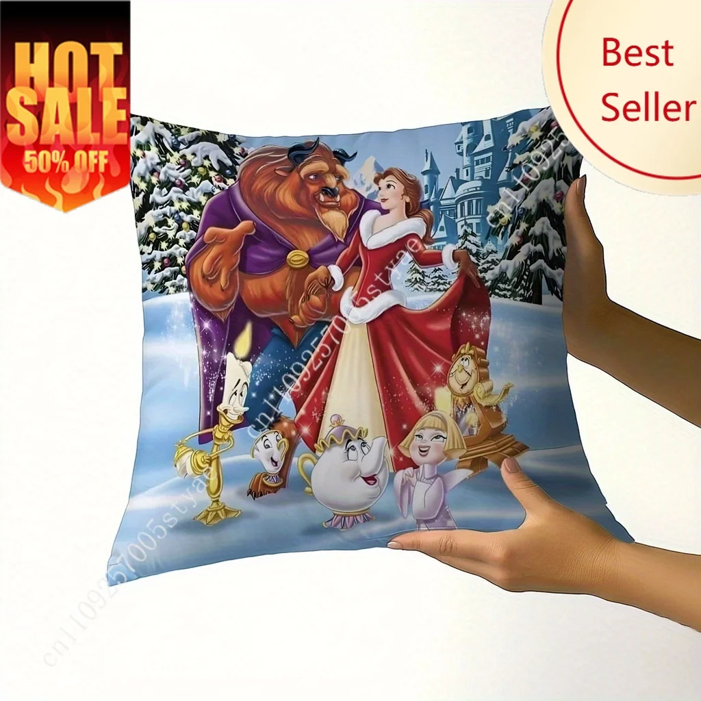 

Beauty and The Beast WinterS Magical Gathering Pillowcase Disney Decoration Child Party Boy Girl Gifts Custom Pillow Case Cover