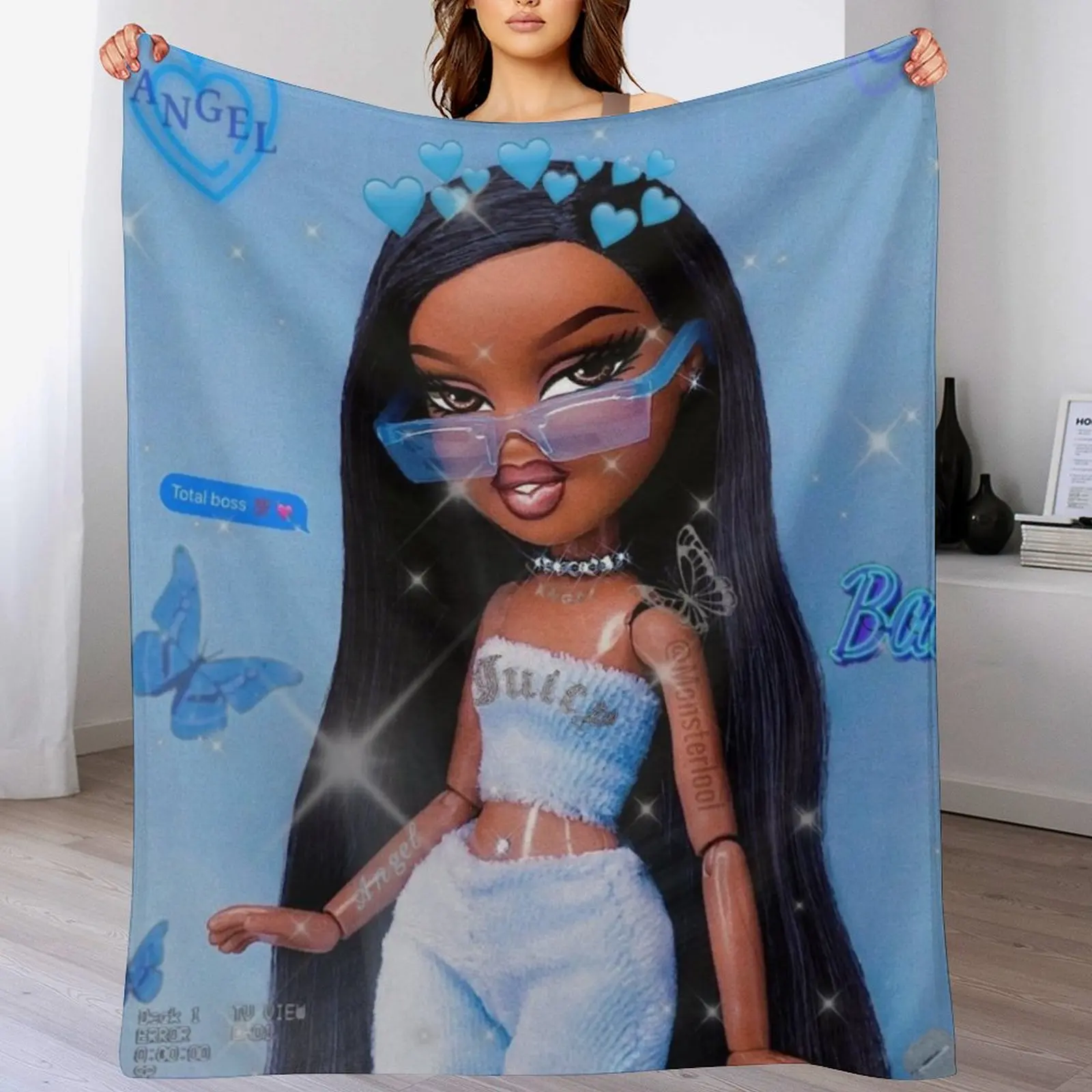

Sky butterfly Throw Blanket Stylish Decor Blanket Gift for Friends Roommate