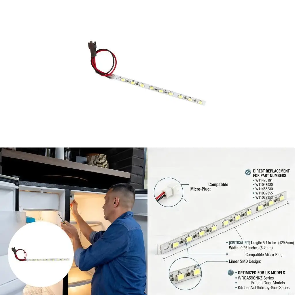 F92F Reliable Plastic Fridge LED Light Bar Low Power Consumption Balanced Light