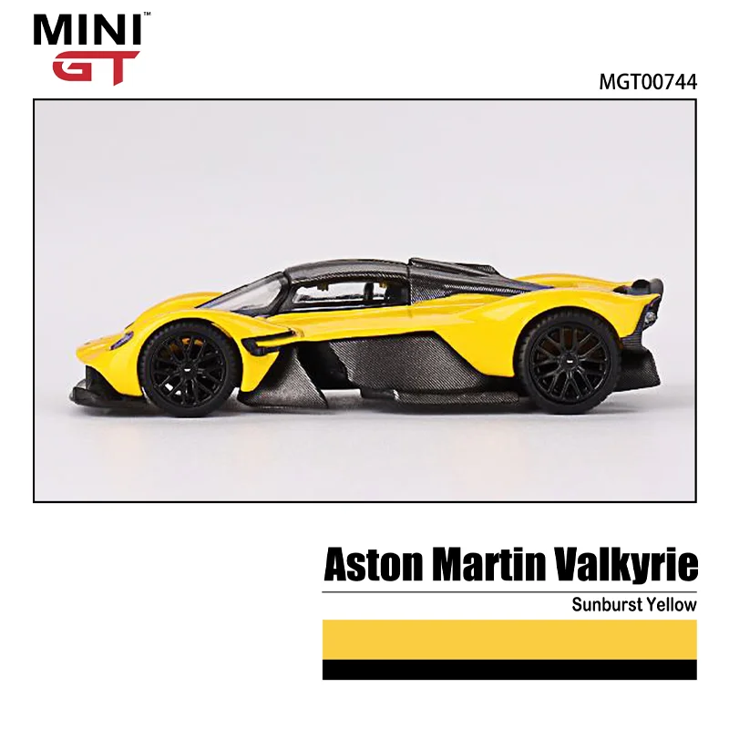 MINIGT Scale 1/64 ASTON MARTIN VALK YRIE Sunbrurst Yellow Alloy Toy Motor Vehicle Diecast Metal Model Gifts