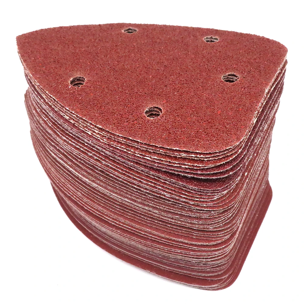 20pcs Self-adhesive Sandpaper Triangle 5 Holes Delta Sander Hook Loop Sanding Disc Grit 40-1000  For Polishing Abrasive Tools