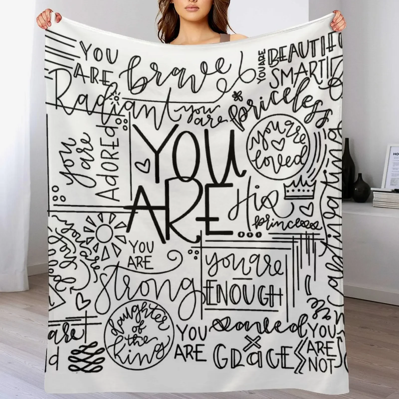 

You Are Enough tapestry Throw Blanket Multi Purpose Soft Warm Blanket for Home Travel