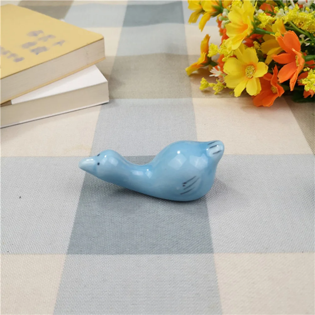 

3pcs Cartoon Animal Shape Design Household Chopsticks Holder Chopsticks Rest Ceramic Material for Home (White + Cyan + Sky-blue)