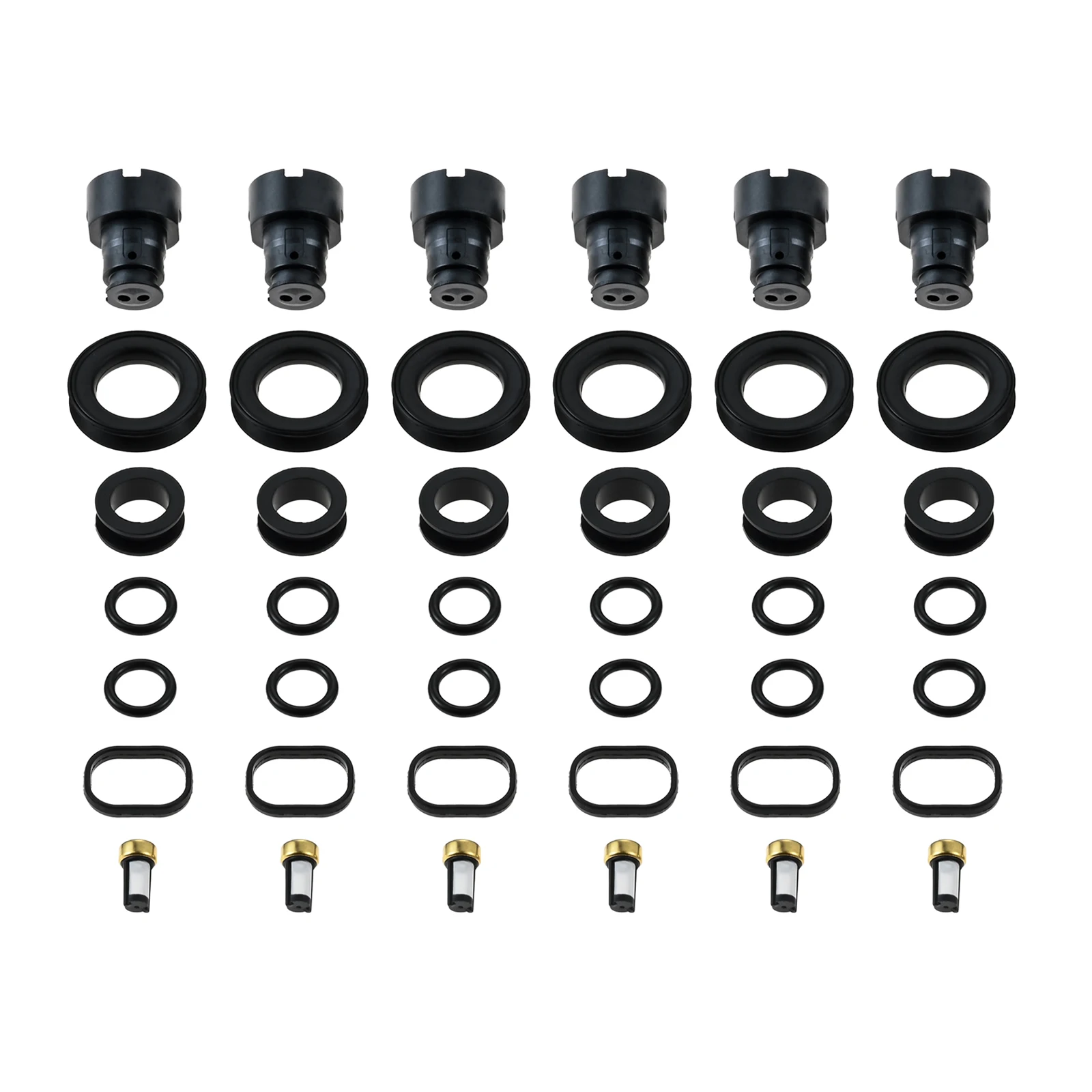 6 Sets 2320946090 Fuel Injector Repair Seal Kit Fit For 1998-2005 3VZE Lexus IS300,1998 1999 2000 Lexus SC300,1998 Toyota Supra,