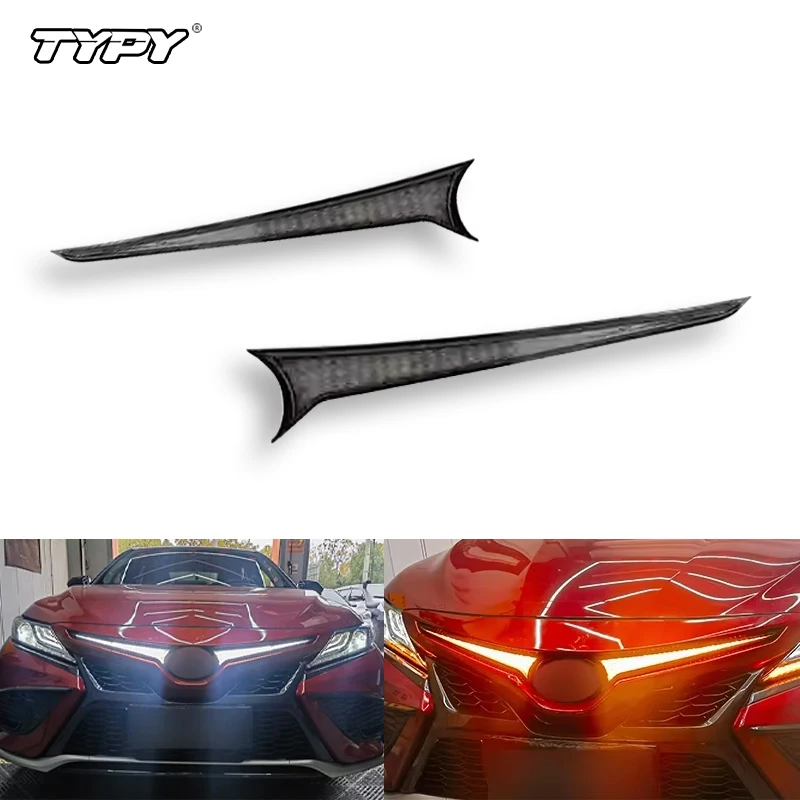 

TYPY Car LED DRL Grille Lamp For Toyota Camry 2018 2019 2020 2021 2022 2023 Front Bumper Fog Daytime Running Light Turn Signal