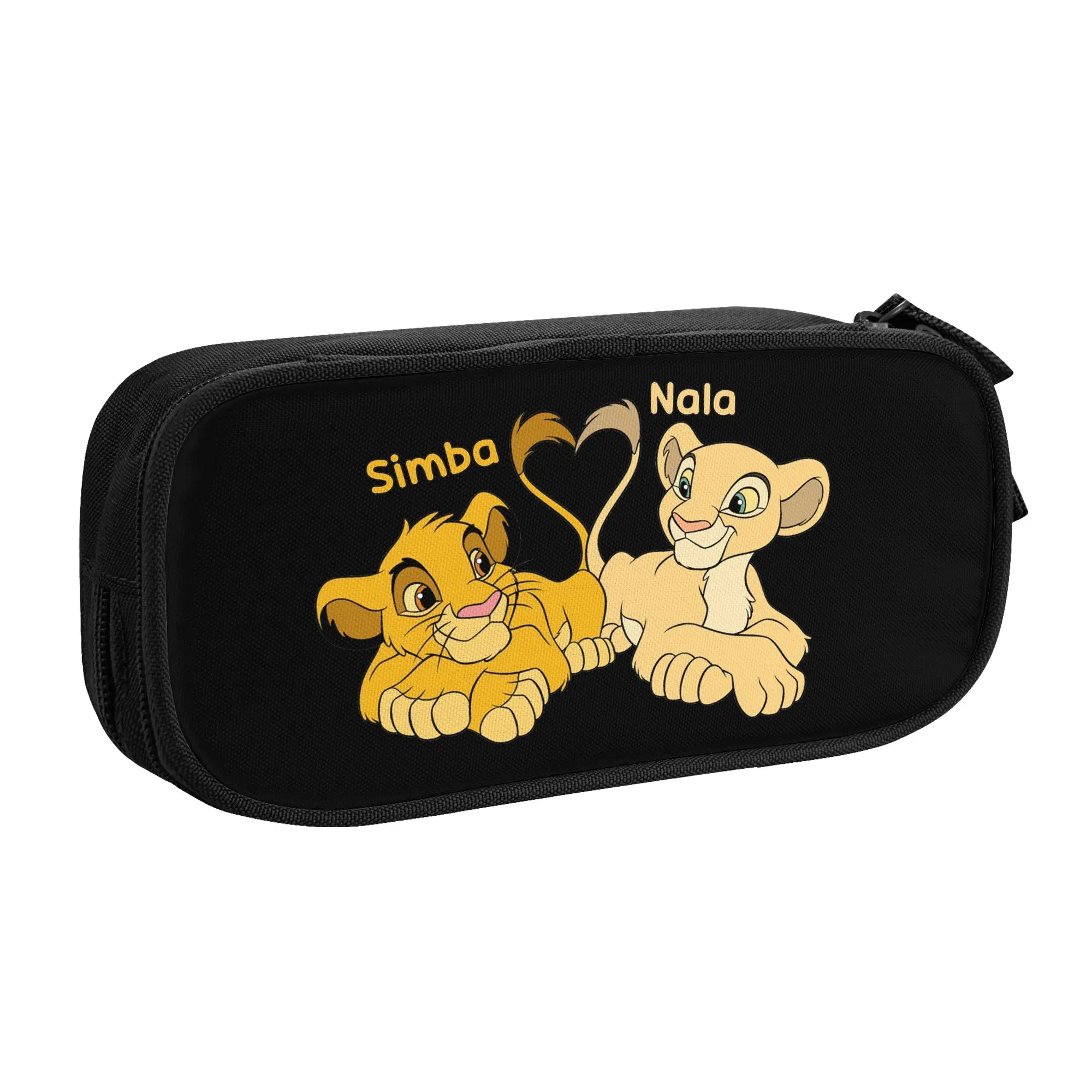Liones Anime Kinges Pencil Case for Men Women Big Capacity Simba Pumbaa Cartoon Pen Box Bag Stationery - view 2