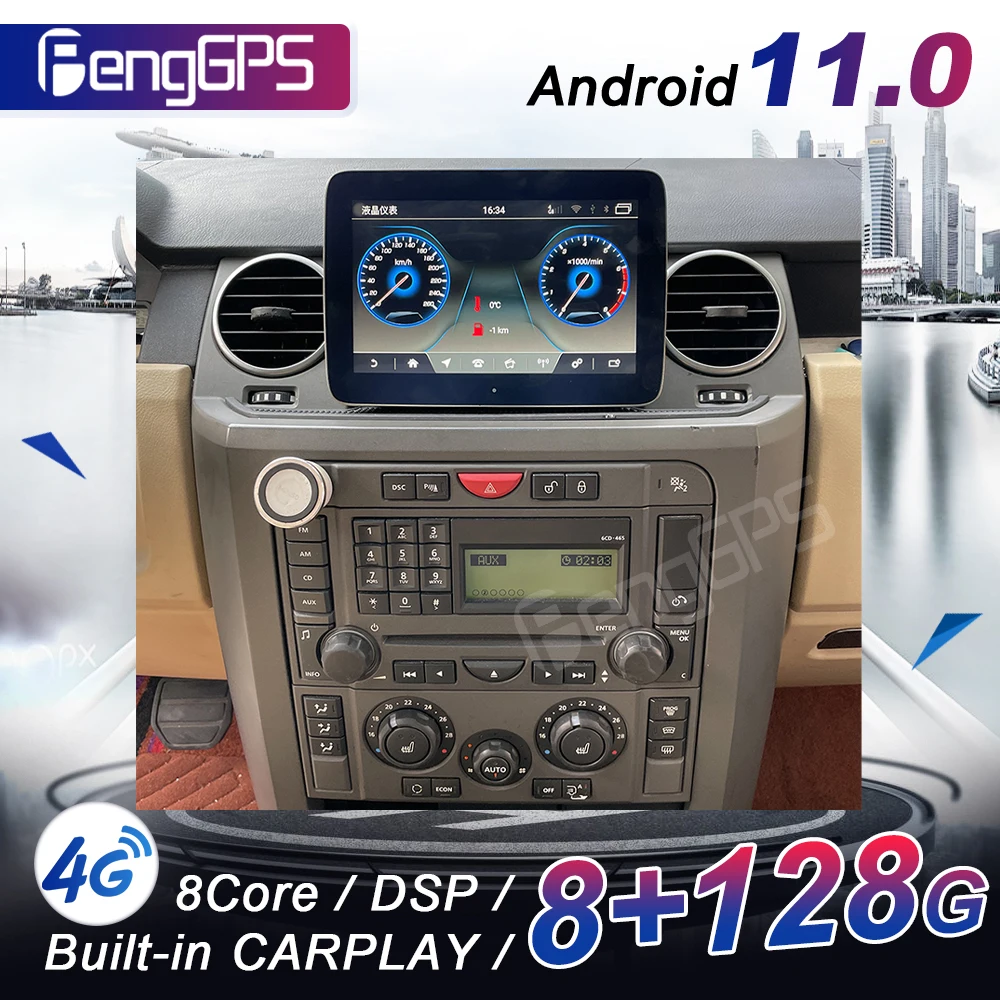 

Автомагнитола на Android 11, DVD-плеер для Land Rover Discovery 3 2004-2010, автомобильное мультимедийное видео, стерео, GPS-навигация, головка 2Din