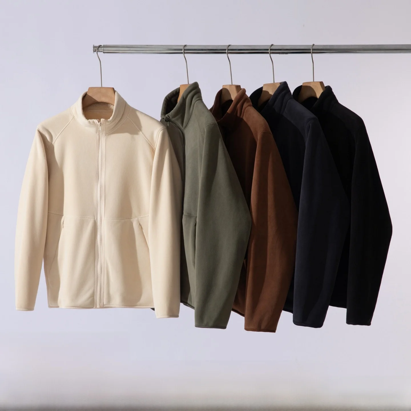 

Men's Thiened Fce Lined Stand Collar Jaet Double Sided Wearable Pure Color Autumn Winter Warm Polyester Spandex Blend