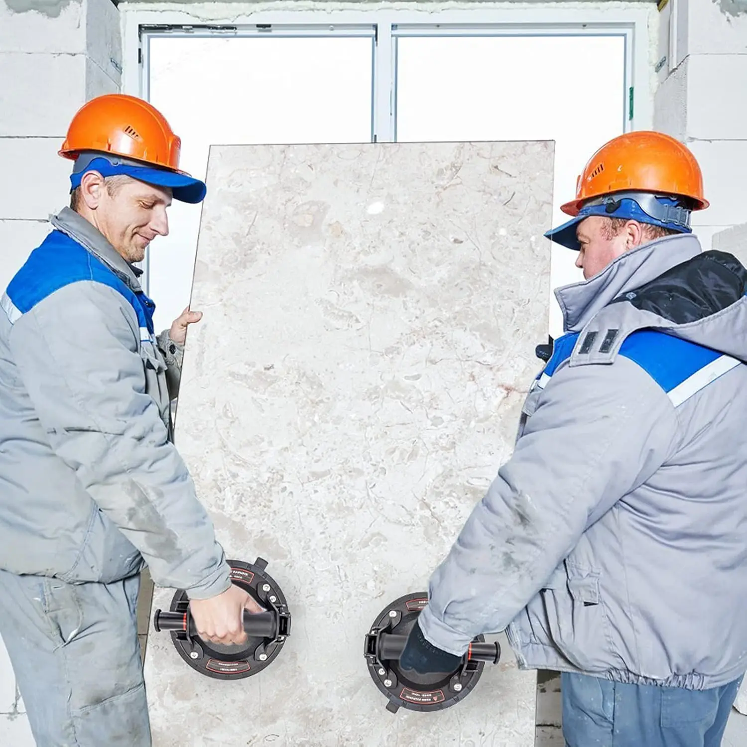 Elevador de ventosa al vacío con estuche de transporte, elevador de vidrio resistente para mover baldosas de granito grandes, capacidad de carga de