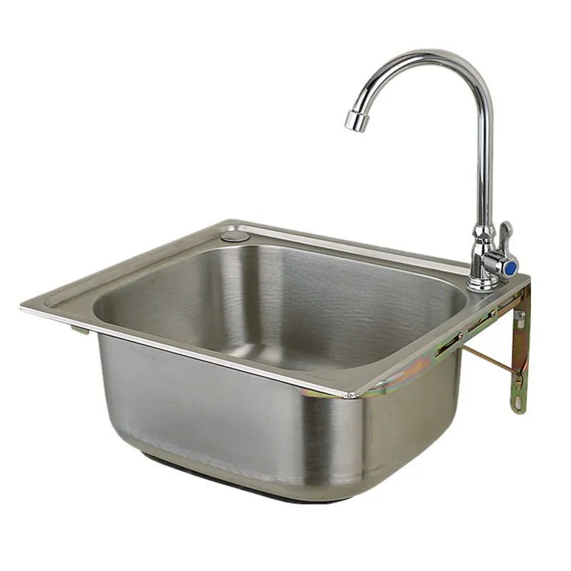 Kitchen stainless steel sink single bowl  corner above counter or wall mounted drain vegetable Washing basin set mx9091355