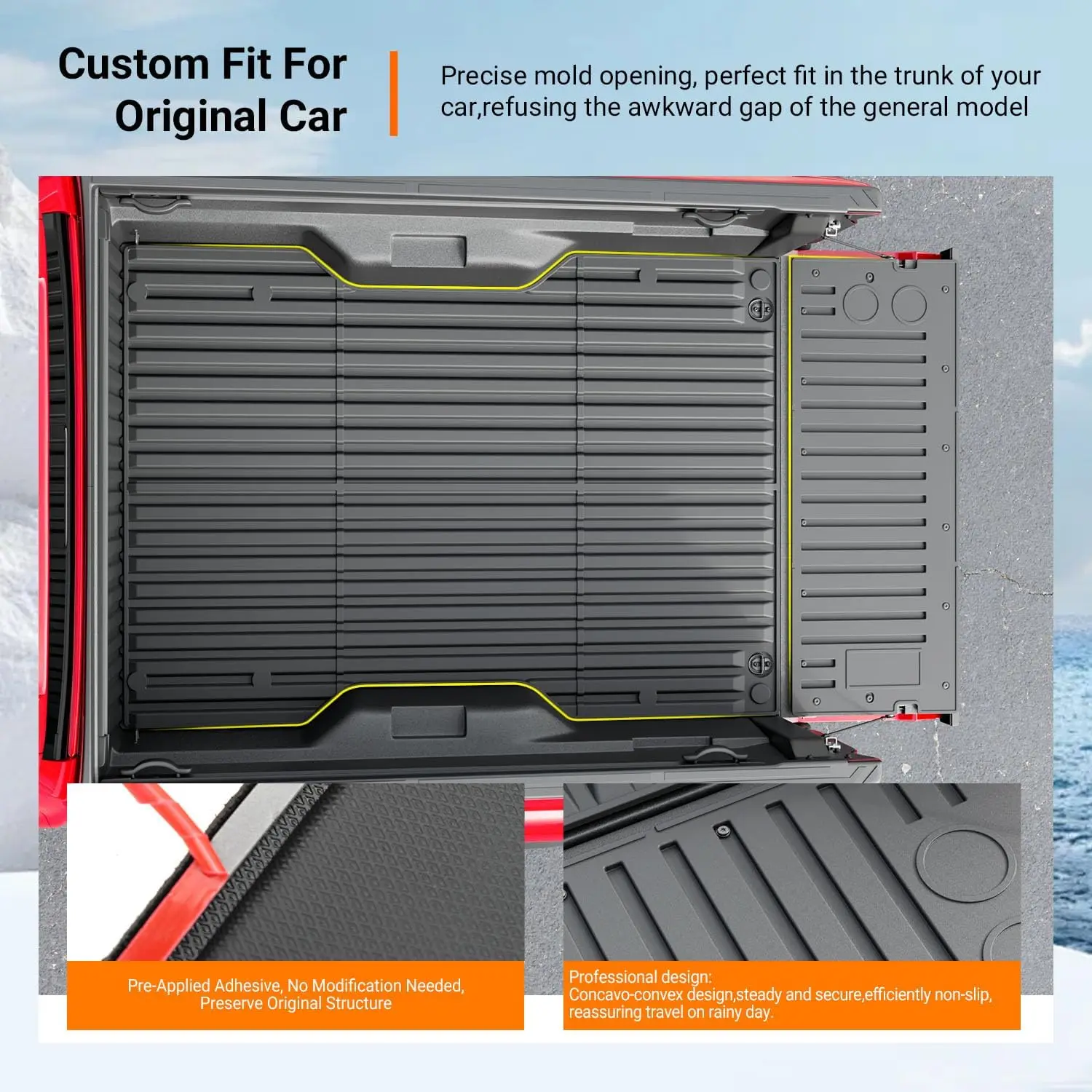 6FT TPE Truck Bed Mat for 2024 - 2026 Toyota Tacoma, Tailgate Mat Included