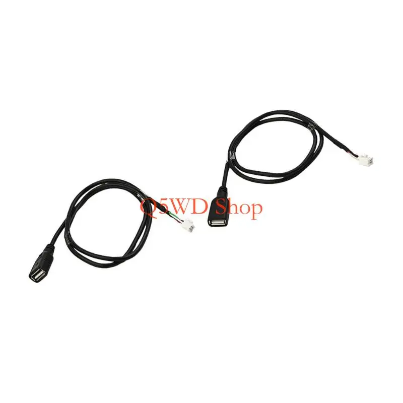 Q5WD Universal Car USB Cable Adapter 4 6Pin Connector USB Extension Cable Adapter