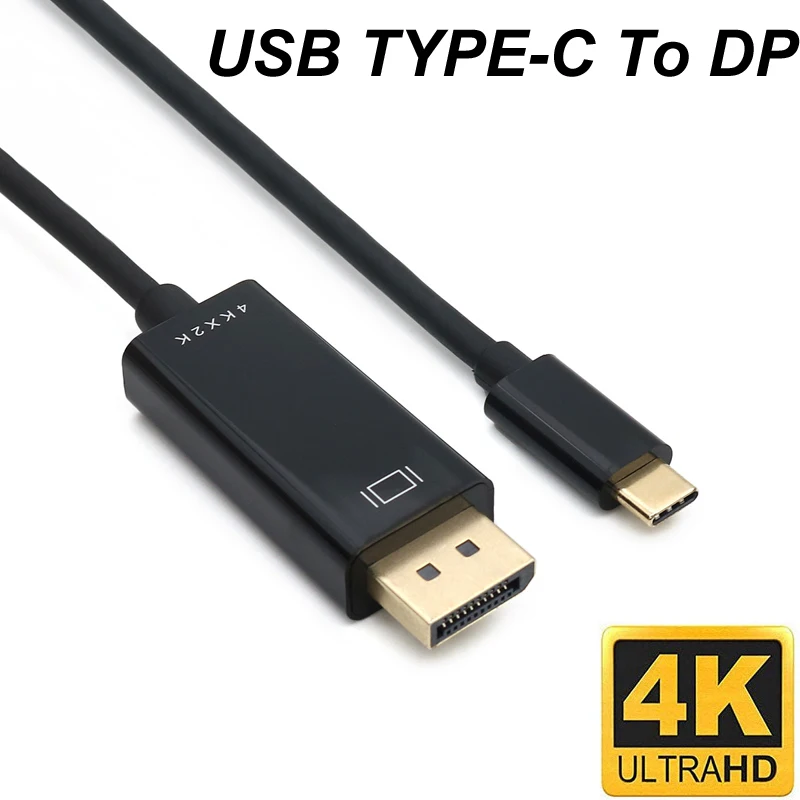 1.8m USB 3.1 Type C to DP V1.4 Displayport Male to Male Audio/Vidio Cable Cord Adapter Converter for Phone PC Monitor Projector