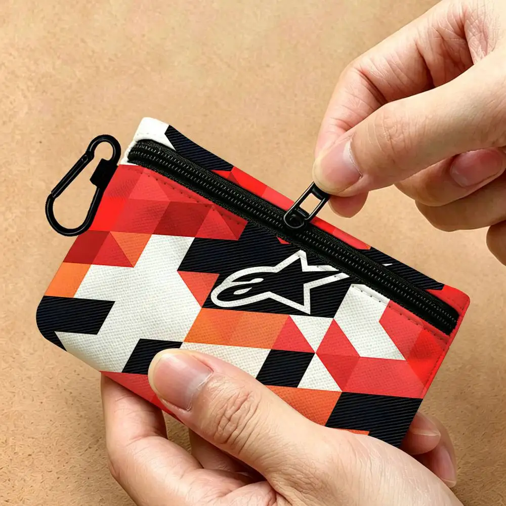 Alpinestars Logo Multifunktionale Oxford-Stoff Kleine Tasche mit Haken Mini-Münzbörse Ohrhörer-Aufbewahrungstasche – Detail 8