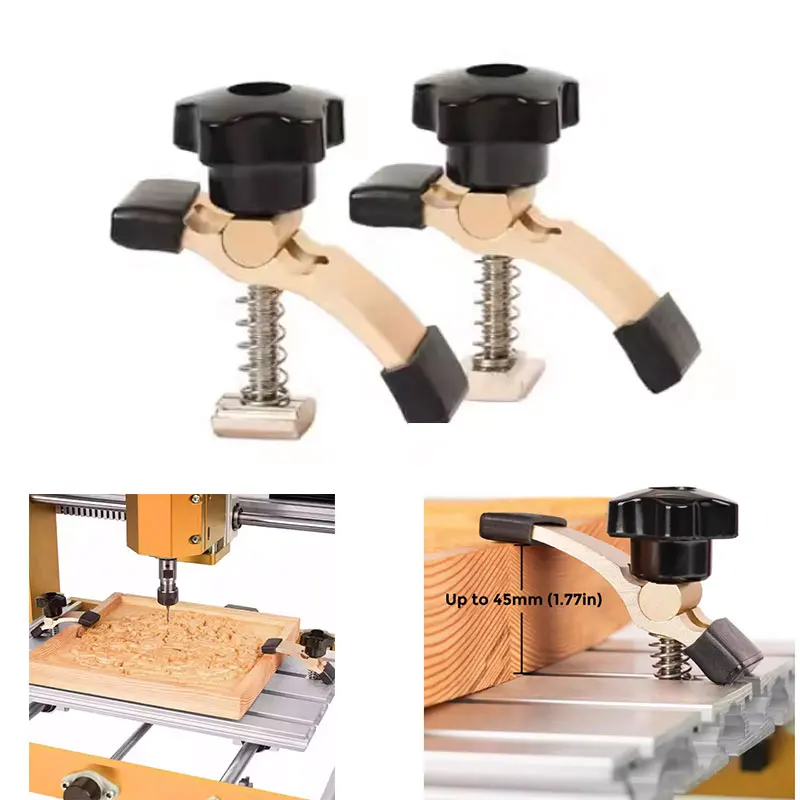 2PCS Aluminum Alloy T-Track Hold-Down Clamps T-Slot Kit for Woodworking and Metalworking Compatible with CNC 3018 Machines
