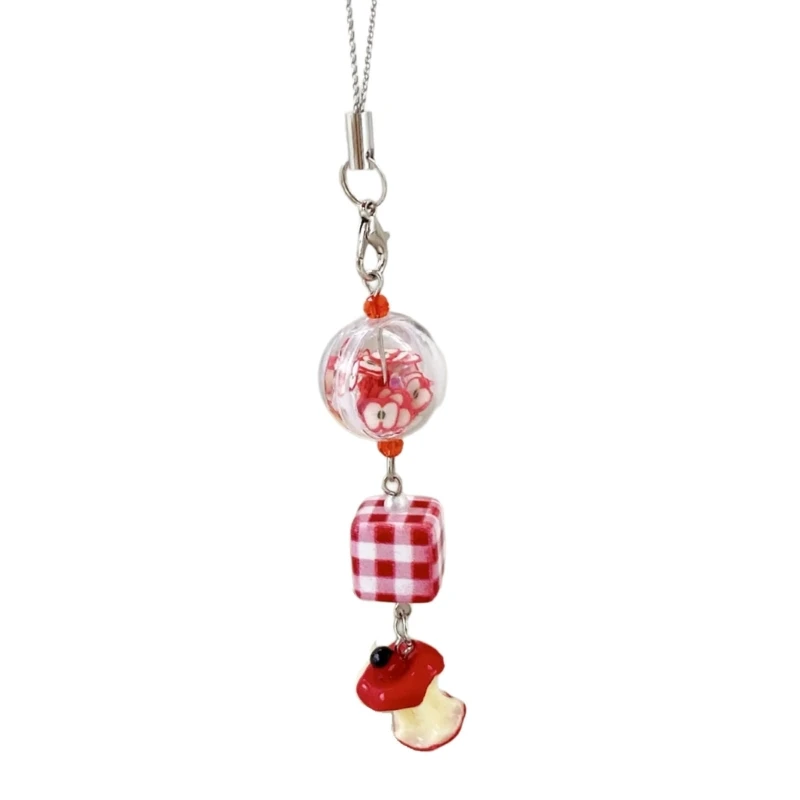 أنيقة Apples Bead Mobile Charm Pendant مناسبة لأكياس محركات أقراص USB والهاتف مثاليًا للاستخدام يوميًا والاستخدام في السفر