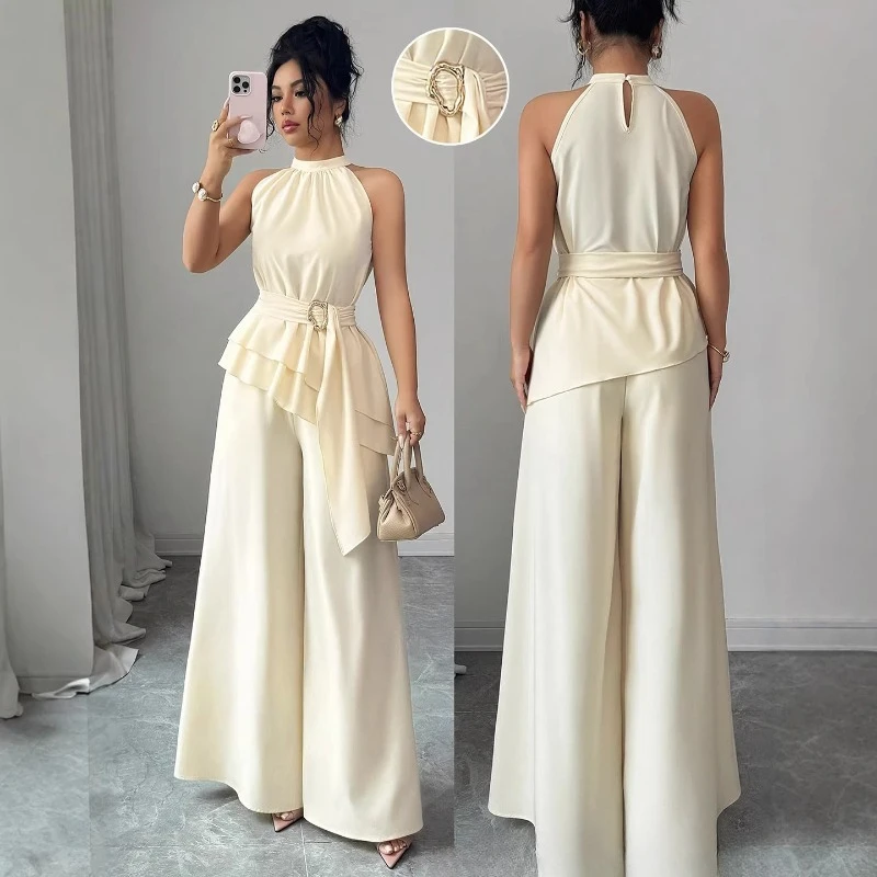 

European and American Cross-border Women's Clothing 2026 Spring/summer Fashion Crew Neck Long Skirt Women's Dress Elegant Amazon