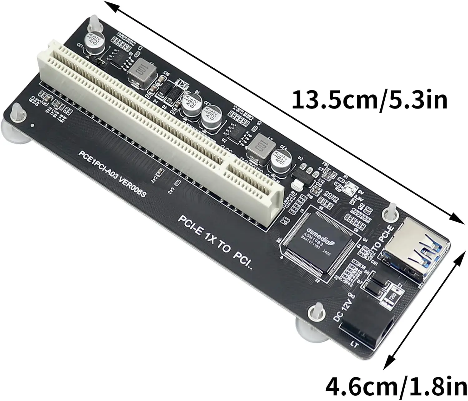 PCI-E Express X1 to PCI Riser Extend Adapter Card With USB 3.0 Cable new