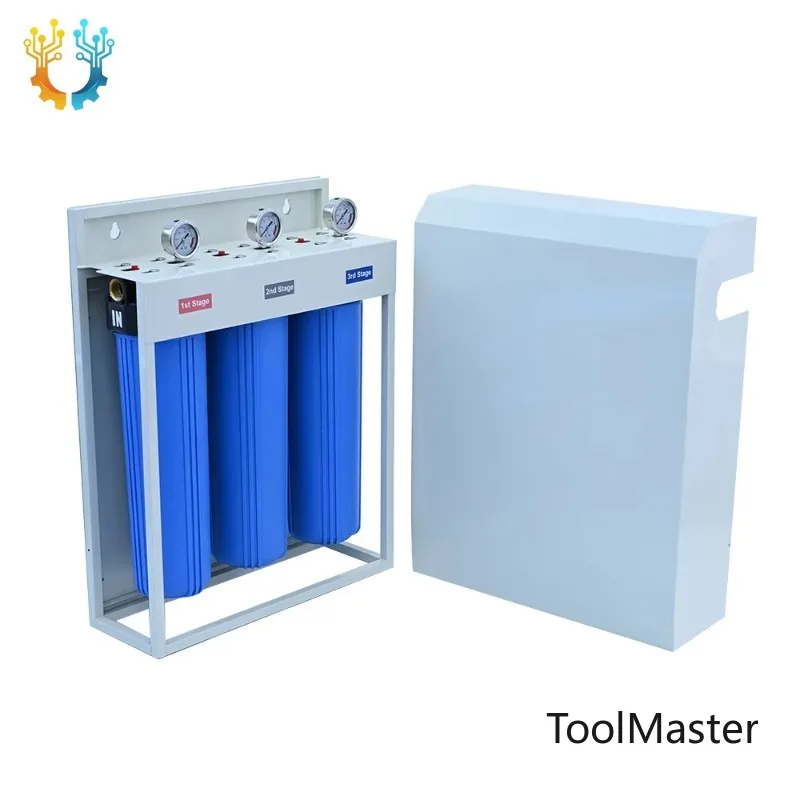 

[2026]Complete Whole House Water Purification Filter System 20'' X 4.5'' Big Blue 3 Stages Activated Carbon 100 GPD With Plastic