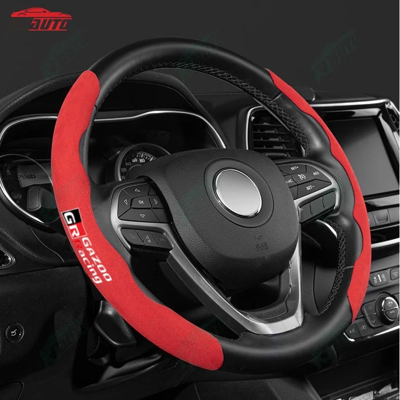 High-grade Suede Steering Wheel Cover For Toyota GR Gazoo Racing CHR Supra Rav4 Celica BZ4X Fortune GR86 Innova Raize Rush Revo