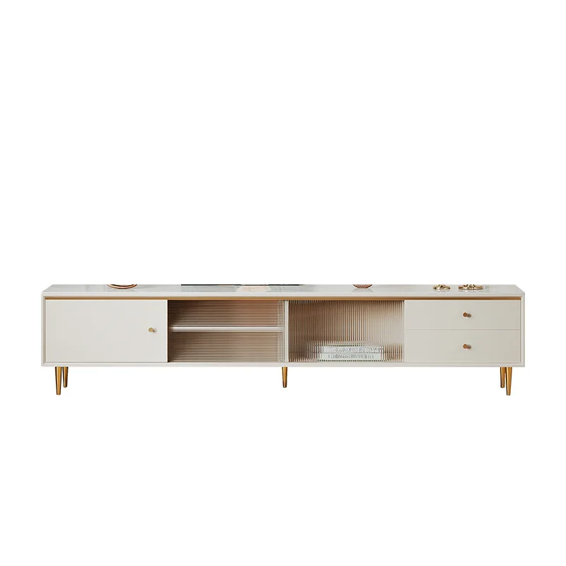 

French cream wind TV cabinet coffee table combination, modern simple small apartment living room home