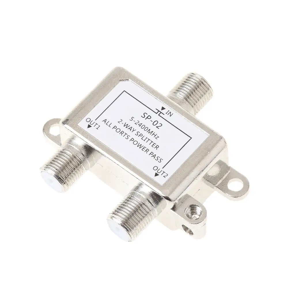 Signal Antenna Coaxial Splitter 2 Way TV Splitter for Cable TV Distribution and Antenna Use