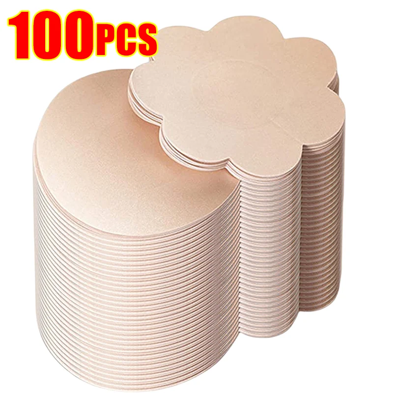 2/100pcs Cloth Nipple Cover Women Self Adhesive Lift Up Breast Petals Lady Invisible Sticky Chest Shield Pads Bra Accessories