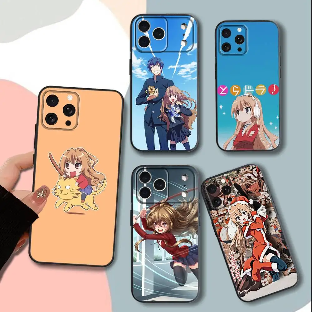 

T-Toradora T-Taiga Aisaka Phone Case For iPhone 15,13,16,12,11,17,14,Plus,Pro,Max,XS,XR,X,SE,Mini,Soft Silicone Black Cover