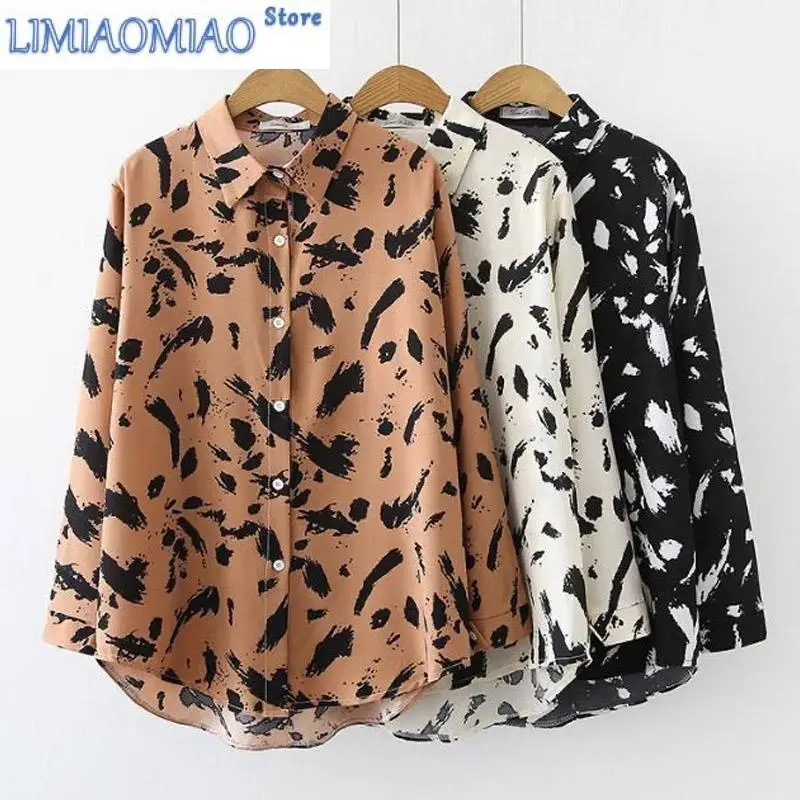 

Весенне-осенняя новая блузка с отложным воротником, женская классическая рубашка с длинным рукавом и воротником-поло, офисная повседневная модная универсальная женская рубашка