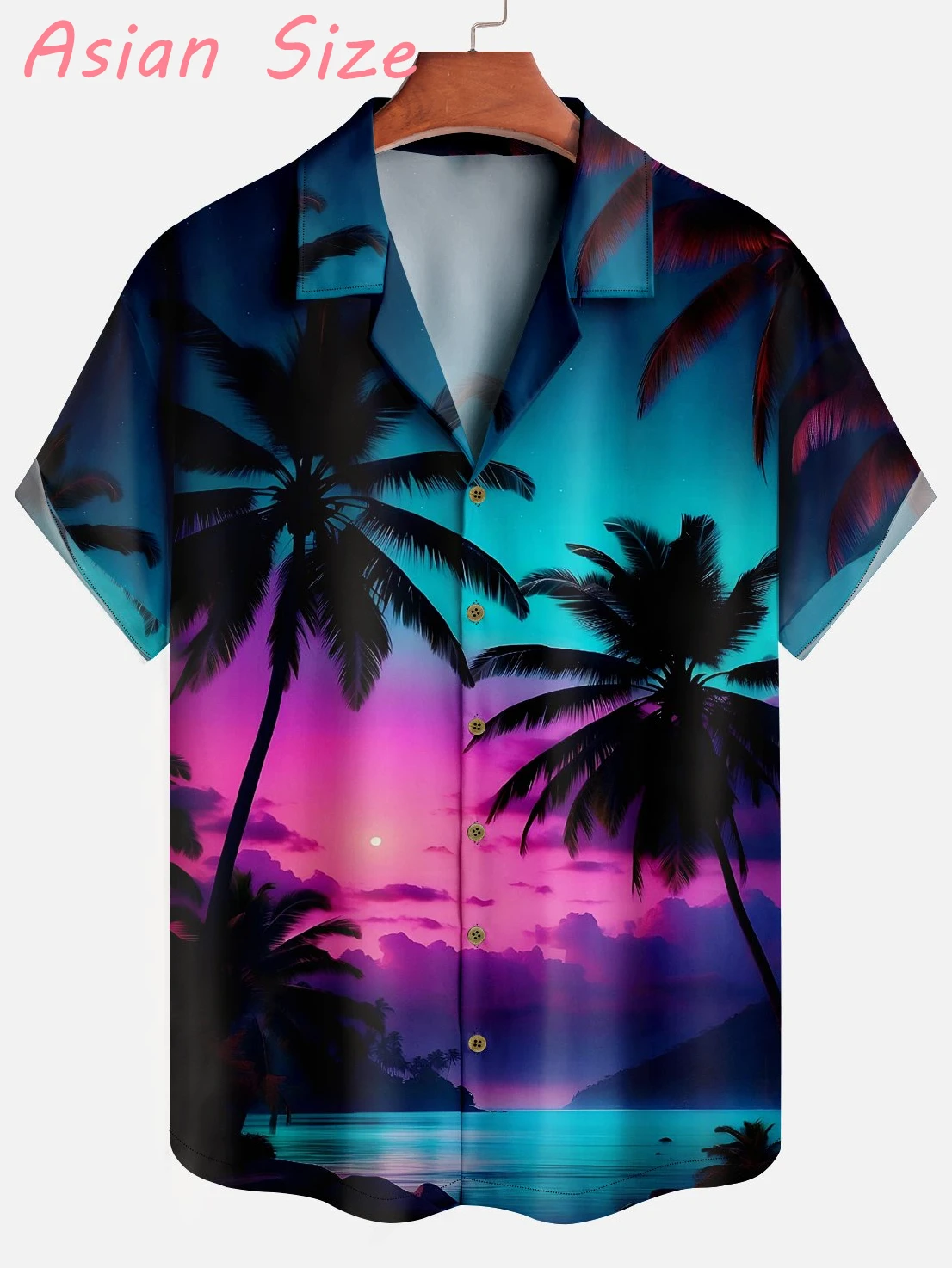 

Новая модная рубашка-поло с принтом кокосовых пальм для мужчин и женщин, повседневная блузка с коротким рукавом в гавайском стиле